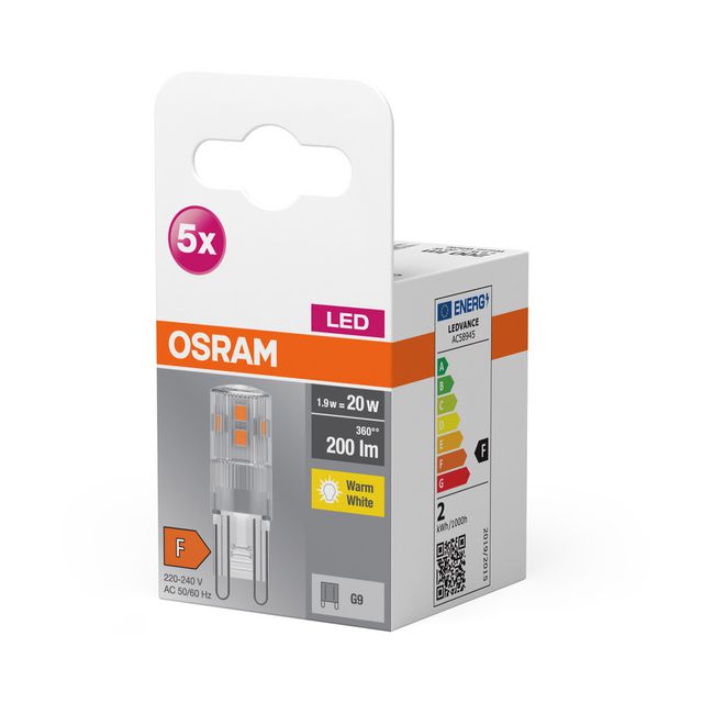 Żarówka LED BASE PIN G9 1.9W 827 Clear G9 - pięciopak