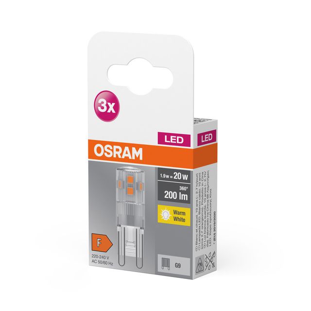 Żarówka LED BASE PIN G9 1.9W 827 Clear G9 - trójpak
