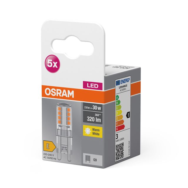 Żarówka LED BASE PIN G9 2.6W 827 Clear G9 - pięciopak