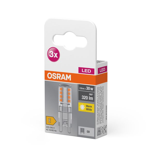 Żarówka LED BASE PIN G9 2.6W 827 Clear G9 - trójpak OSRAM