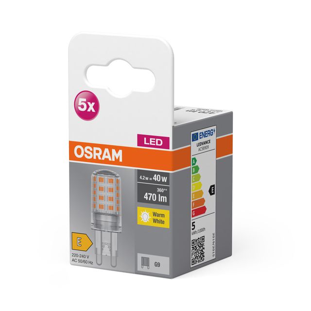 Żarówka LED BASE PIN G9 4.2W 827 Clear G9 - pięciopak