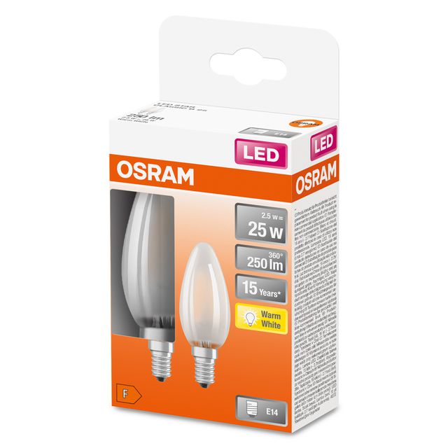 Żarówka LED Retrofit CLASSIC B 2.5W 827 Frosted E14 - dwupak