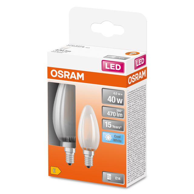 Żarówka LED Retrofit CLASSIC B 4W 840 Frosted E14 - dwupak