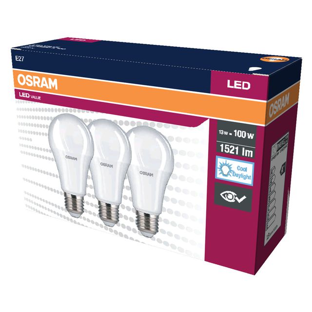 Żarówka LED VALUE CLASSIC A 100  13W/6500K E27 - trójpak
