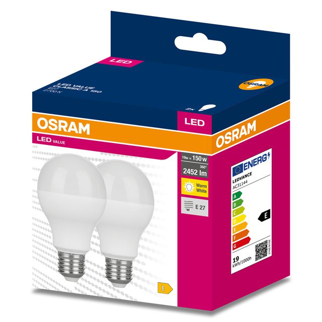 Żarówka LED VALUE CLASSIC A 150  19W/2700K E27 - dwupak