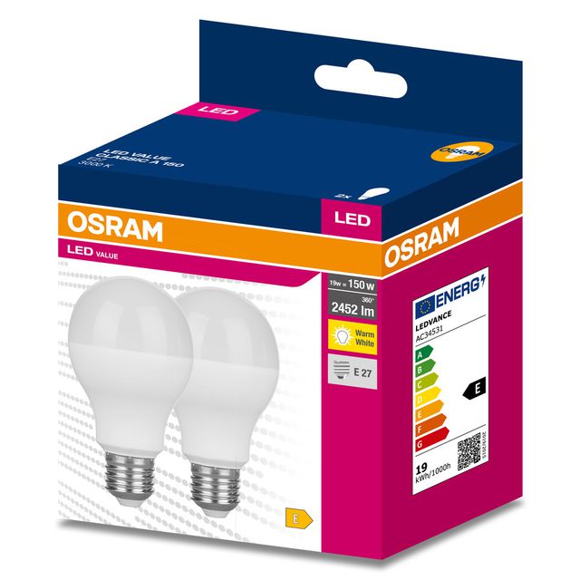 Żarówka LED VALUE CLASSIC A 150  19W/3000K E27 - dwupak