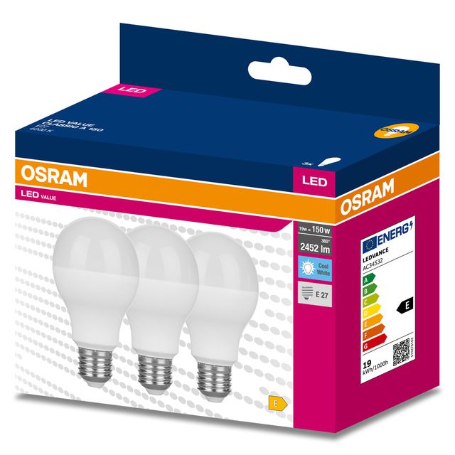 Żarówka LED VALUE CLASSIC A 150  19W/4000K E27 - trójpak