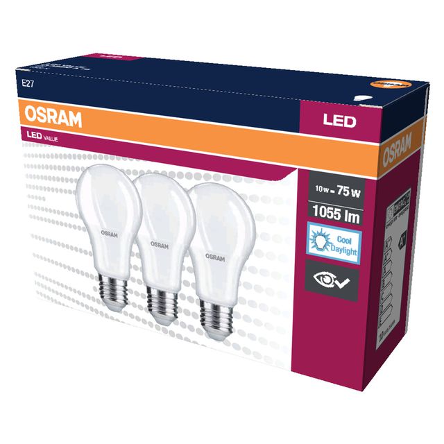 Żarówka LED VALUE CLASSIC A 75  10W/6500K E27 - trójpak