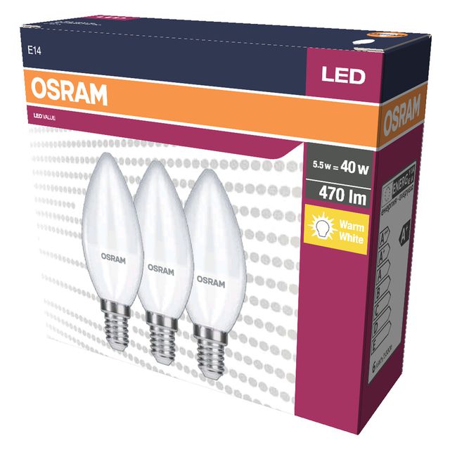 Żarówka LED VALUE CLASSIC B 40  4.9W/2700K E14 - trójpak