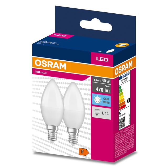 Żarówka LED VALUE CLASSIC B 40  4.9W/4000K E14 - dwupak
