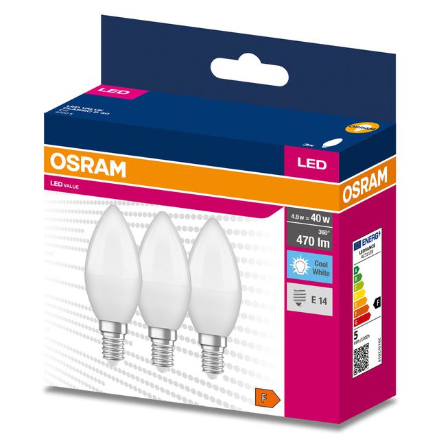 Żarówka LED VALUE CLASSIC B 40  4.9W/4000K E14 - trójpak