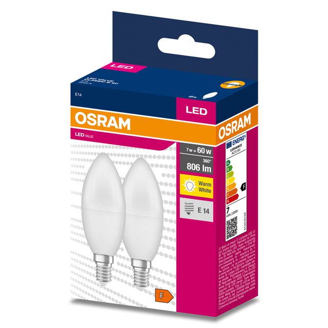 Żarówka LED VALUE CLASSIC B 60  7.5W/3000K E14 - dwupak