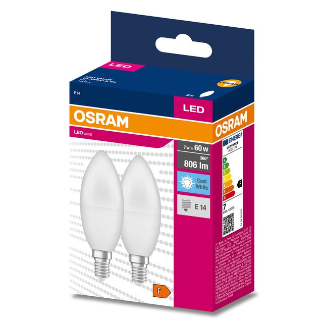 Żarówka LED VALUE CLASSIC B 60  7.5W/4000K E14 - dwupak