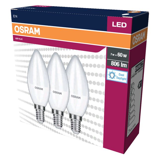 Żarówka LED VALUE CLASSIC B 60  7.5W/6500K E14 - trójpak