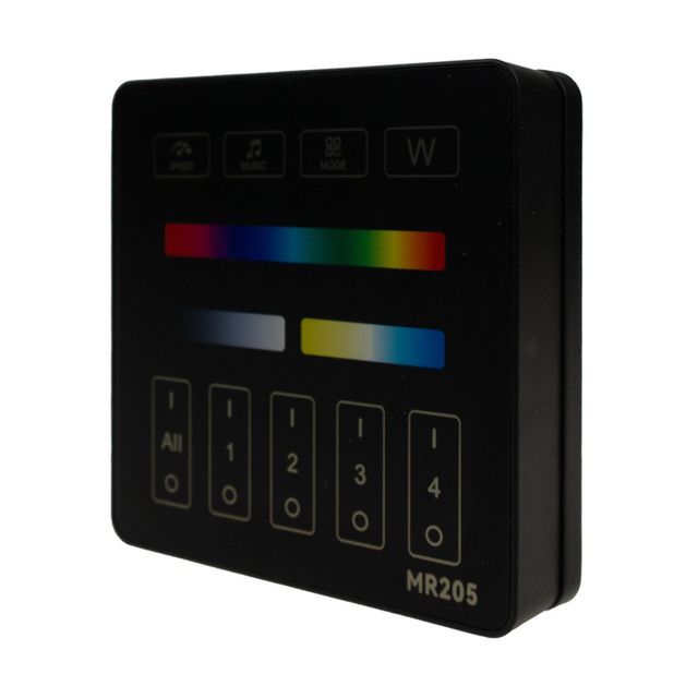 Czarny pilot ścienny 4 strefowy do sterownika All-in-One Tuya Mesh dla wszystkich taśm LED