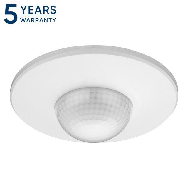 Czujnik ruchu i obecności 360°, IP20, 2000W, 3 sensory, regulacja zasięgu Ø3m-20m, biały