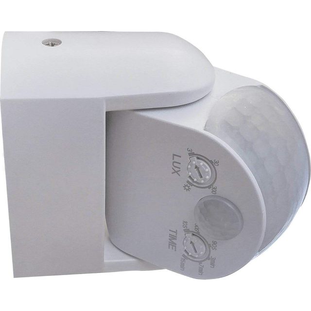 Ścienny regulowany czujnik ruchu 2xPIR IP65 12m 1200W biały