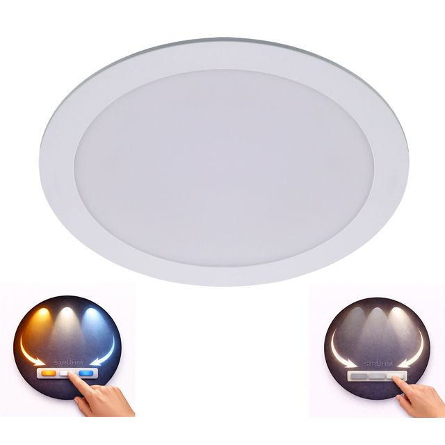 Downlight podtynkowy LIRA LED 12-18W 22cm zmienna barwa CCT biały