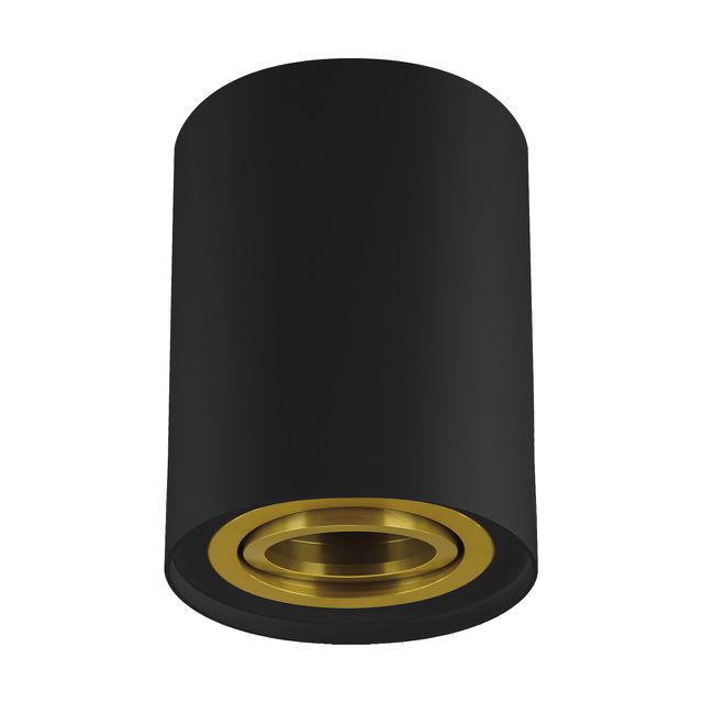 Downlight regulowany tuba sufitowa okrągła glamour HARY GU10 czarny złoty