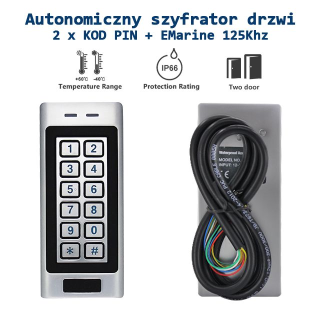 Dwukanałowy szyfrator z wbudowanym czytnikiem S4K (125Khz + 2 x KOD PIN)