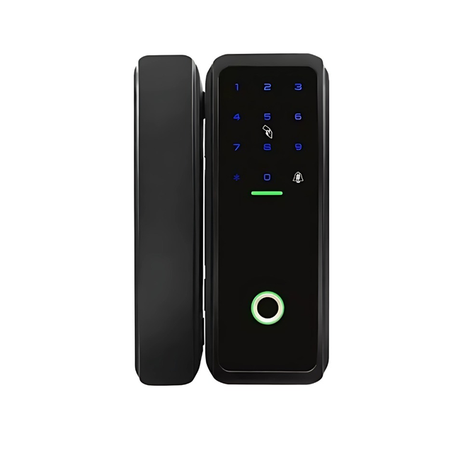 Elektroniczny zamek do drzwi szklanych SmartLock RCF GLASS2 (RFID, PIN, odcisk palca, BT)
