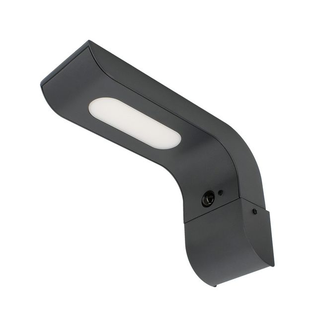 Hybrydowa oprawa elewacyjna z czujnikiem ruchu LED SOLVEO 7W 600lm zmienna CCT IP65 ciemny szary