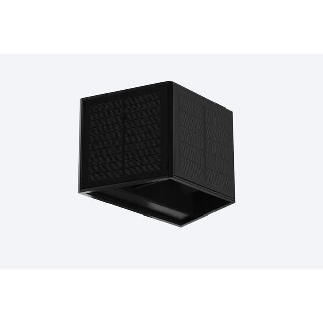 Kinkiet LED solarny CUBE 3000K 50lm IP54 czarny LITE