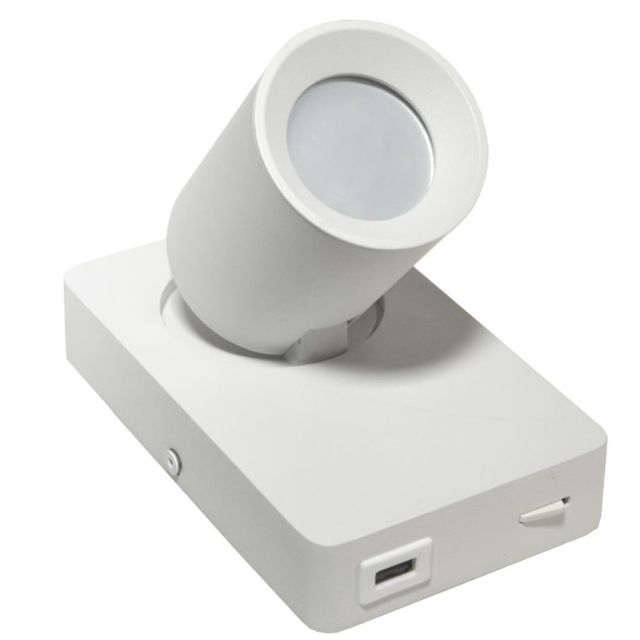 Kinkiet ścienny do czytania  TAFT GU10 z gniazdem USB biały