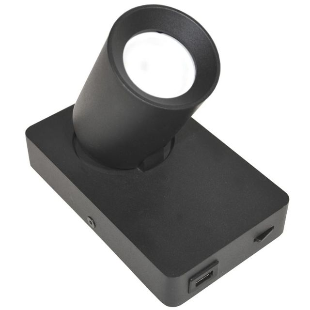 Kinkiet ścienny do czytania  TAFT GU10 z gniazdem USB czarny