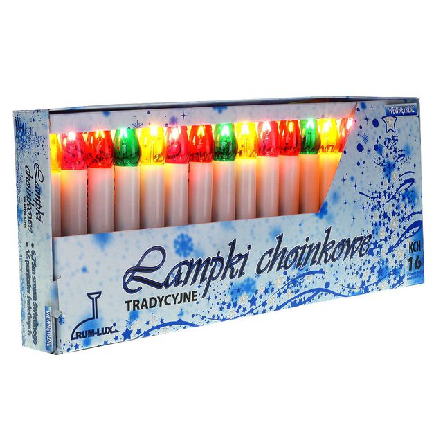 Komplet KCH3 lampki choinkowe tradycyjne na żabki PRL 3W świeczki białe