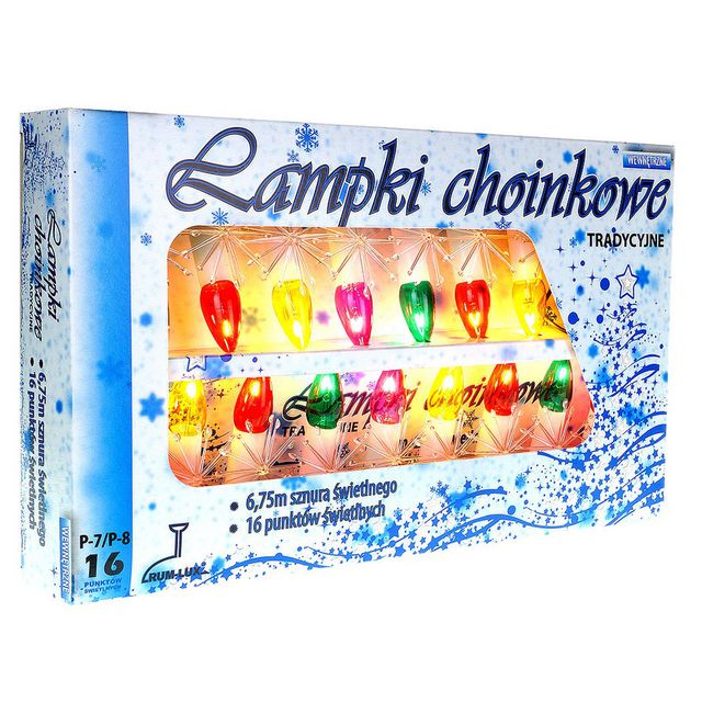 Komplet P7 5W lampki choinkowe tradycyjne na żabki PRL białe świeczki