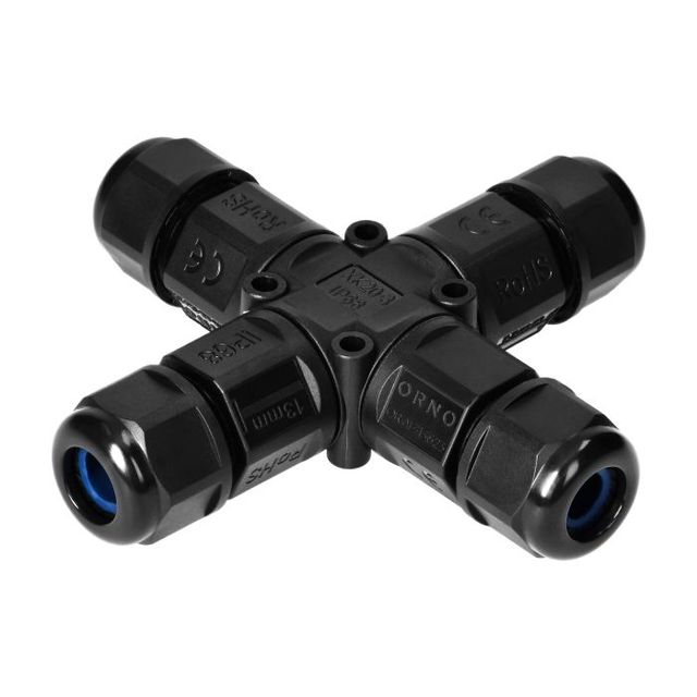 Konektor kablowy rozdzielacz czterokrotny typu-X z szybkozłączką, IP68, 3x4mm2, 400V/16A