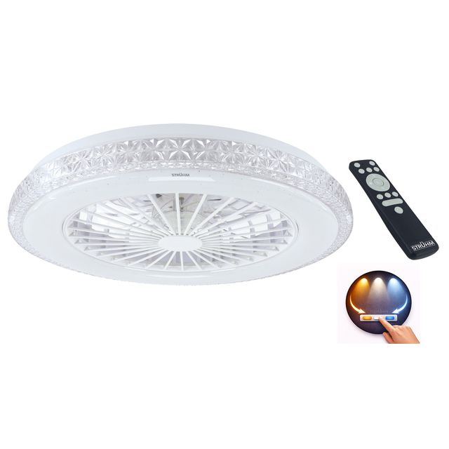 Lampowentylator z pilotem glamour MONSUN 48cm 48W DIM zmienna barwa CCT