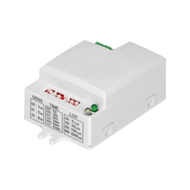 Montażowy mikrofalowy czujnik ruchu MINI 1200W 360/180° z regulacją zworkową