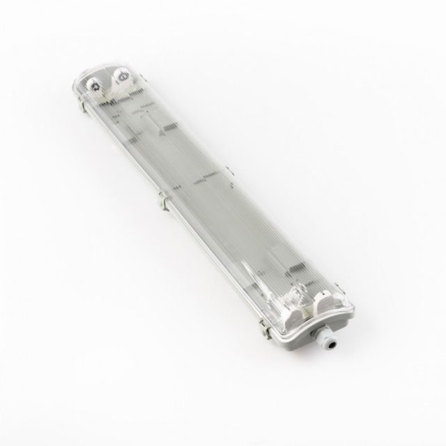 Obudowa EL do LED TUBE 2x120cm IP65, ABS, klosz PS, bez odbłyśnika