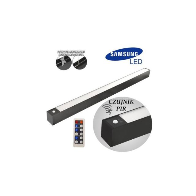 Oprawa CABAIL LED 40W 110lm/W 1,2m 3000K czarna UGR z czujnikiem ruchu PIR