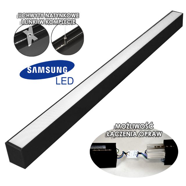 Oprawa  systemowa CABAIL LED 40W 110lm/W 1,2m 4000K czarna UGR
