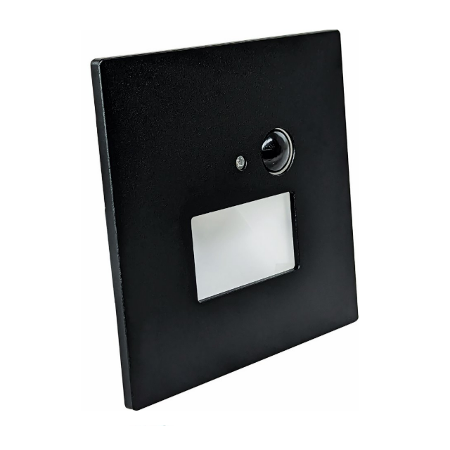 Oprawa JACK PIR 1,5 W LED z czujnikiem ruchu i zmierzchu, czarna, barwa regulowana
