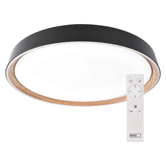 Oprawa LED ILVI 30W regulowana 2700-6500K, ściemnialna, pilot - czarny/drewno