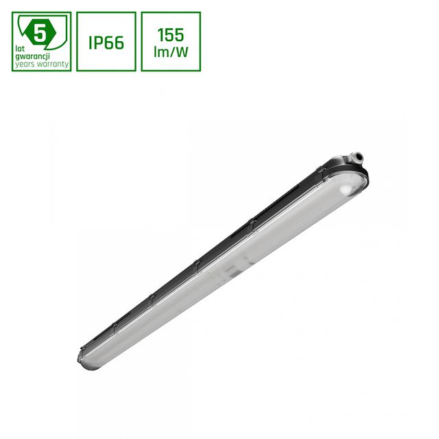 Oprawa przemysłowa LIMEA GIGANT PRO 20-40W 120cm IP66 IK10 czarna przelotowa