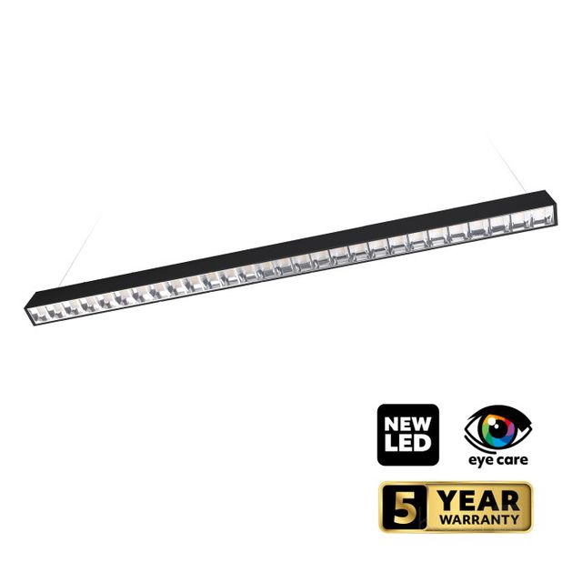 Oprawa rastrowa natynkowa lub zwieszana KOLINE 30W CCT 120cm 3300lm UGR19 czarna