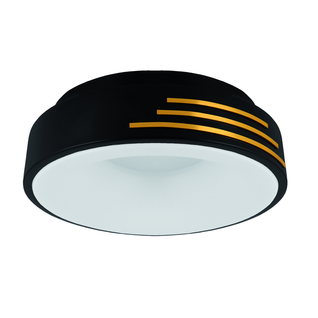 Plafon LED okrągły glamour LIBRUS 24W 4K 38cm czarny ze złotym