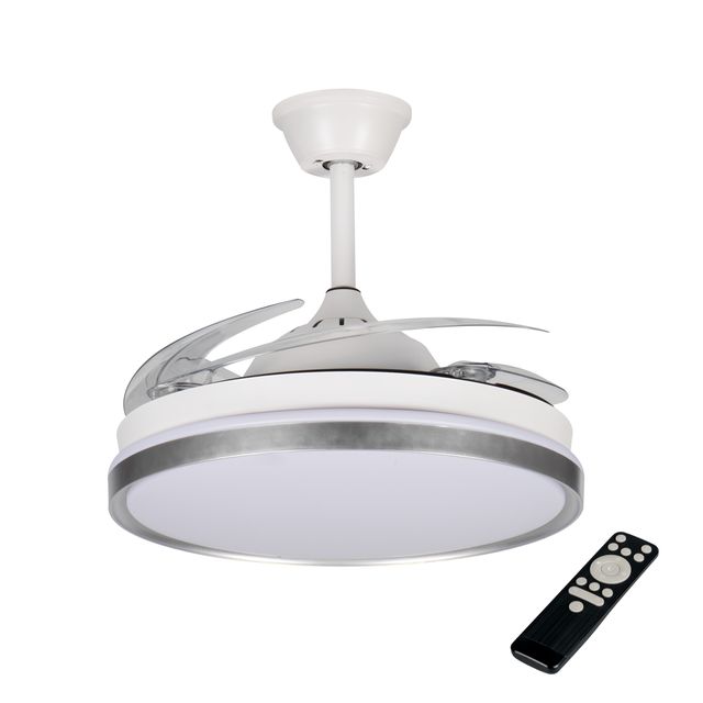 Plafoniera LED z wentylatorem PLAVE INB49 36W CCT biało-srebrna