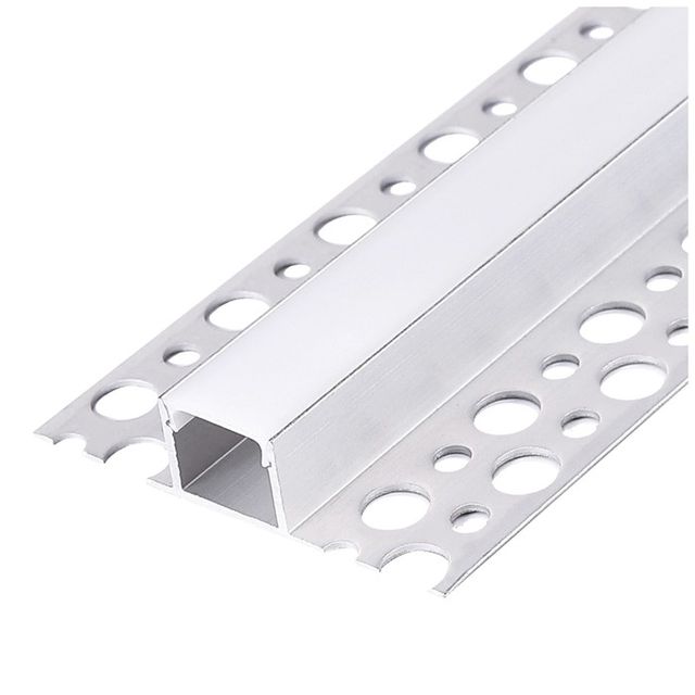 Profil anodowany srebrny podtynkowy z kloszem mlecznym 12mm 1m KG02