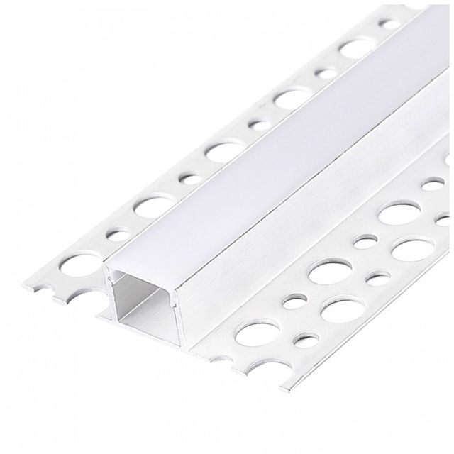 Profil biały podtynkowy z kloszem mlecznym 12mm 2m KG02
