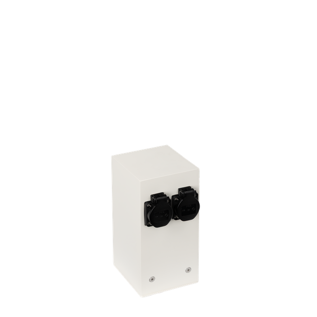 Słupek ogrodowy 25cm z gniazdami dystrybutor energii 2x230V 16A 3600W biały