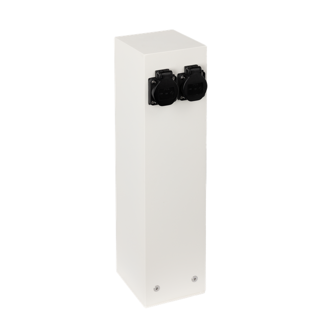 Słupek ogrodowy 49cm z gniazdami dystrybutor energii 2x230V 16A 3600W biały