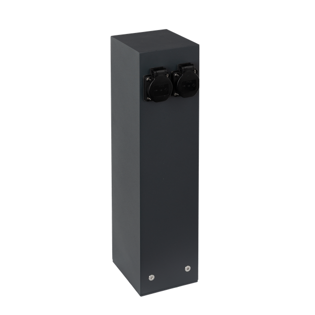 Słupek ogrodowy 49cm z gniazdami dystrybutor energii 2x230V 16A 3600W grafit