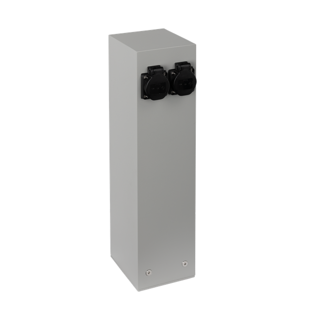 Słupek ogrodowy 49cm z gniazdami dystrybutor energii 2x230V 16A 3600W alu