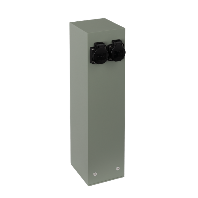 Słupek ogrodowy 49cm z gniazdami dystrybutor energii 2x230V 16A 3600W szary cement